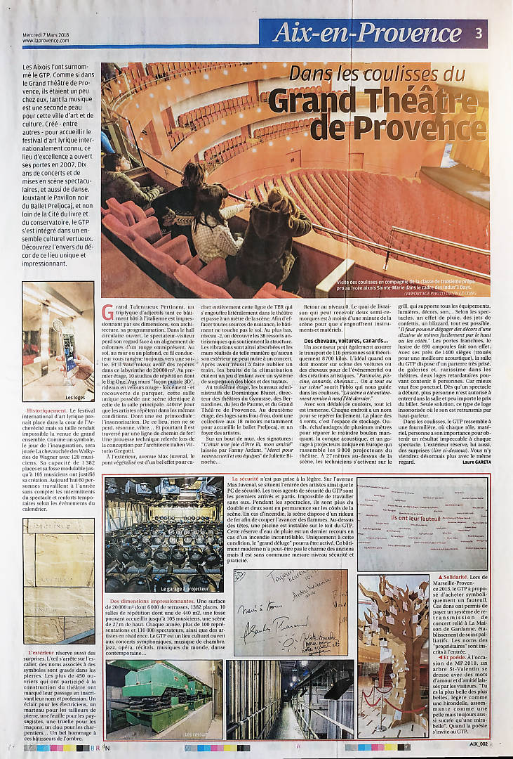 Coulisses du Grand Théâtre de Provence.