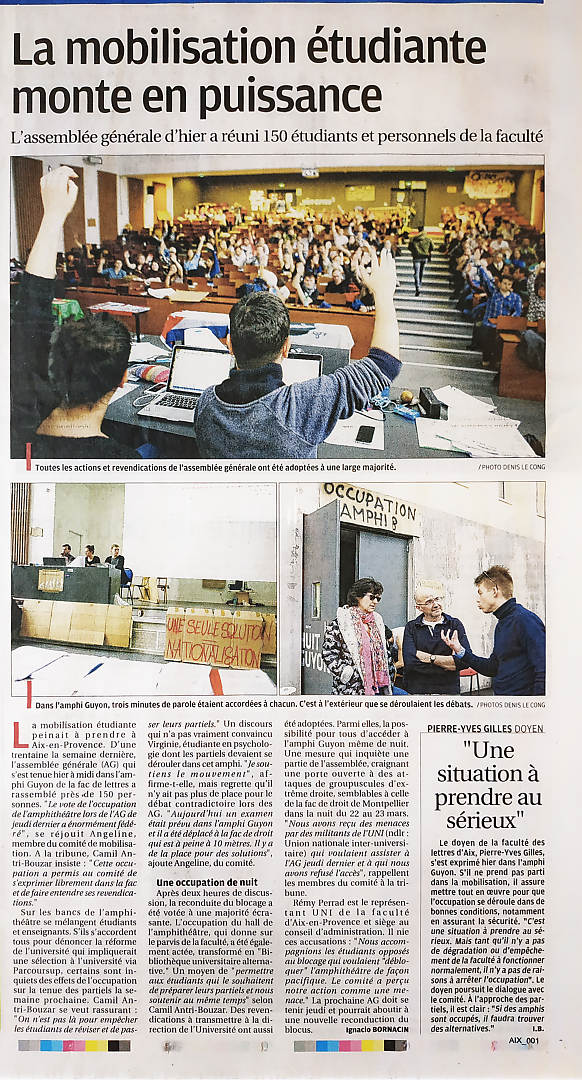 Mobilisation étudiante à la fac de lettres