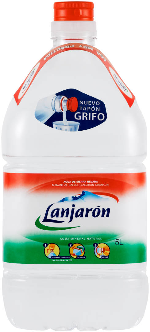 Botella Lanjarón 5l con tapón grifo